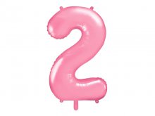 Folinis balionas "2", rožinis (86cm)